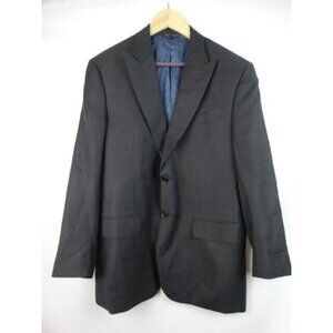 Trussini Men's Suit Blazer Size 44 Dark Gray Wool Coat Jacket Two Button Italy